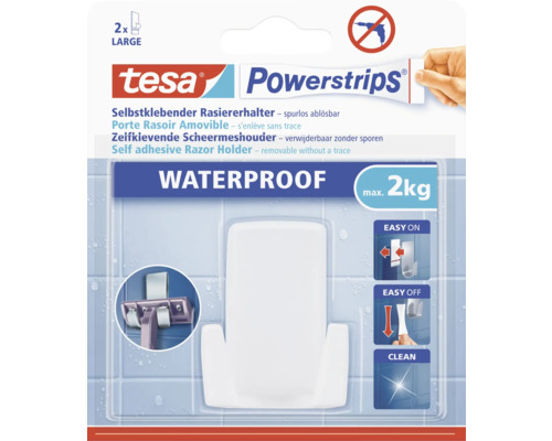 Rasierhalter Tesa Waterproof Wave 4,5x2,7 cm weiß matt