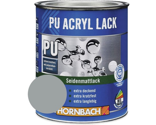 HORNBACH Buntlack PU Acryllack seidenmatt RAL 7001 silbergrau 375 ml