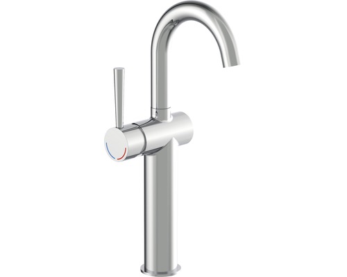 Verchromter Waschtischmischer mit Einhebelbedienung