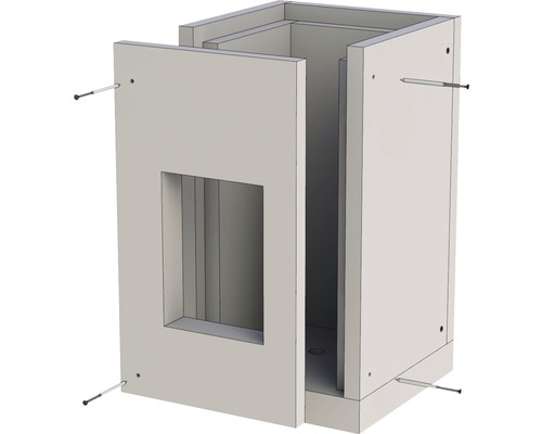 Montage eines Waschbeckenschranks mit Schrauben