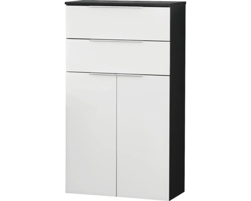 Midischrank Fackelmann Style 110x60x32 cm weiß/anthrazit Schuhschrank mit zwei Schubladen und zwei Türen
