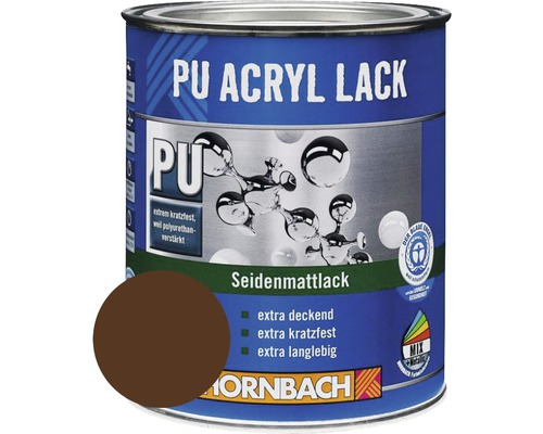 HORNBACH Buntlack PU Acryllack seidenmatt RAL 8011 nußbraun 125 ml