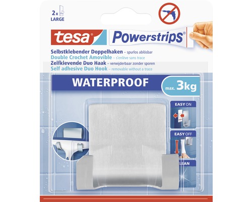 2 er-Haken Tesa Waterproof Zoom weiß matt-0