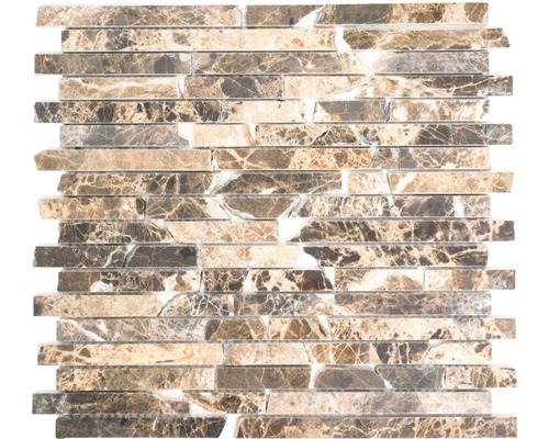 Natursteinmosaik Marmor MOS Brick 2909 30,5x32,2 cm braun Mosaikfliese aus Naturstein