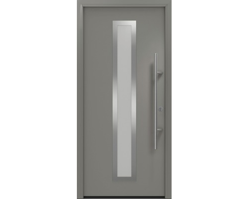 Haustür EcoStar ISOPRO Secur IPS 700S 1100 x 2100 mm Rechts RAL 9007 graualuminium matt inkl. Beschlag-Set,Edelstahl Stangengriff,Sicherheitsprofilzylinder mit 5 Schlüsseln