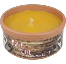 Citronellakerze in Terrakotta-Schale Grill & Chill Ø 13,5 cm H 6 cm gelb