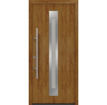 Haustür mit Glaseinsatz und Edelstahlgriff
