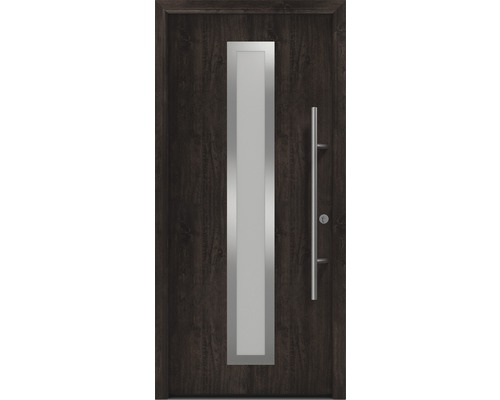 Haustür EcoStar ISOPRO Secur IPS 700S 1100 x 2100 mm Rechts night oak inkl. Beschlag-Set,Edelstahl Stangengriff,Sicherheitsprofilzylinder mit 5 Schlüsseln