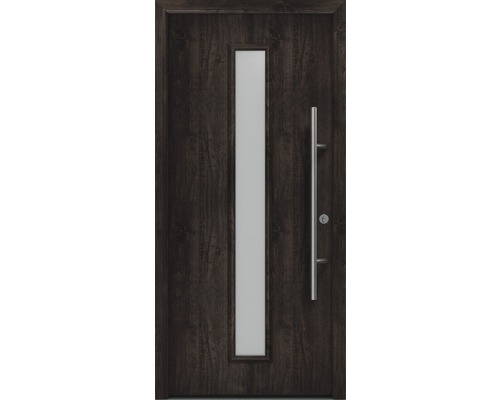 Haustür EcoStar ISOPRO Secur IPS 020S 1100 x 2100 mm Rechts night oak inkl. Beschlag-Set,Edelstahl Stangengriff,Sicherheitsprofilzylinder mit 5 Schlüsseln