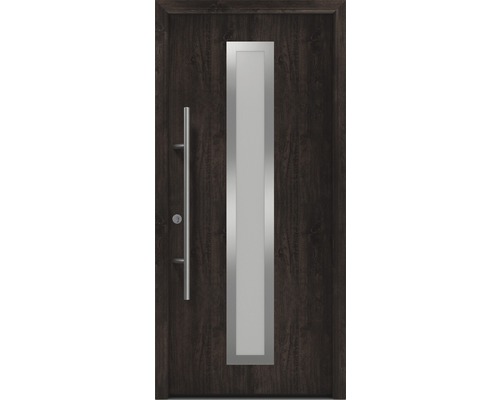 Haustür EcoStar ISOPRO Secur IPS 700S 1100 x 2100 mm Links night oak inkl. Beschlag-Set,Edelstahl Stangengriff,Sicherheitsprofilzylinder mit 5 Schlüsseln