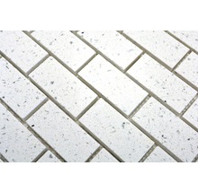 Rechteckige weiße Mosaikfliesen aus Steinzeug