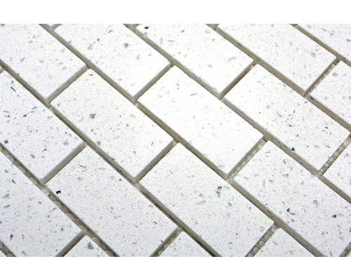 Rechteckige weiße Mosaikfliesen aus Steinzeug