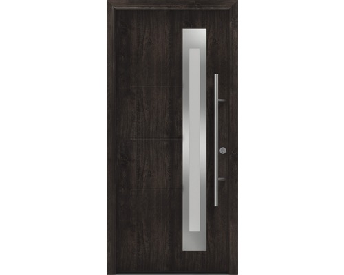 Haustür EcoStar ISOPRO Secur IPS 780S 1100 x 2100 mm Rechts night oak inkl. Beschlag-Set,Edelstahl Stangengriff,Sicherheitsprofilzylinder mit 5 Schlüsseln