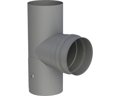 Pellet-Ofenrohr-T-Stück Jeremias Pellet-Line Ø 100mm grau mit Muffe und Türe Abgasrohr T-Stück