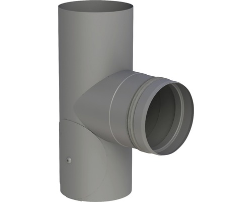 Pellet-Ofenrohr-T-Stück Jeremias Pellet-Line Ø 100mm grau mit Einzug und Türe T-Stück für Ofenrohr