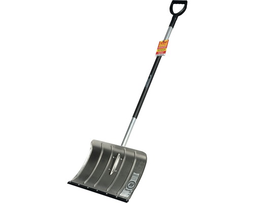 Schneeschaufel Premium Freund-Victoria Aluminium 50 cm mit Flüsterkante Schneeschieber mit D-Griff und Metallschild