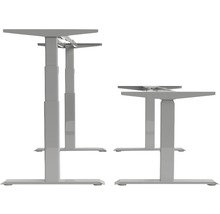 Tischgestell E-MORE 3-stufig elektrisch höhenverstellbar 610-1270 mm silber 2 Motoren