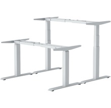 Tischgestell E-MORE 3-stufig elektrisch höhenverstellbar 610-1270 mm silber 2 Motoren