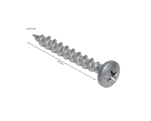 Einzelne Schraube, 39 mm lang und 4,8 mm Durchmesser