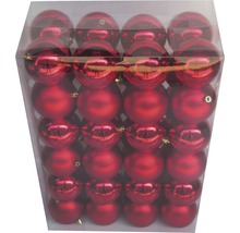 Packung mit roten Weihnachtskugeln
