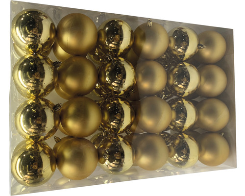 Weihnachtskugeln, golden, im Karton
