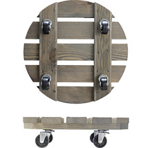 Runder Pflanzenroller aus Holz mit Rollen