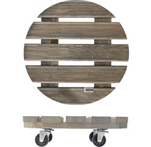 Runder Pflanzenroller aus Holz mit Rollen