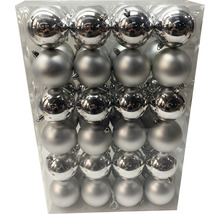 Packung Christbaumkugeln, silberfarben, aus Kunststoff