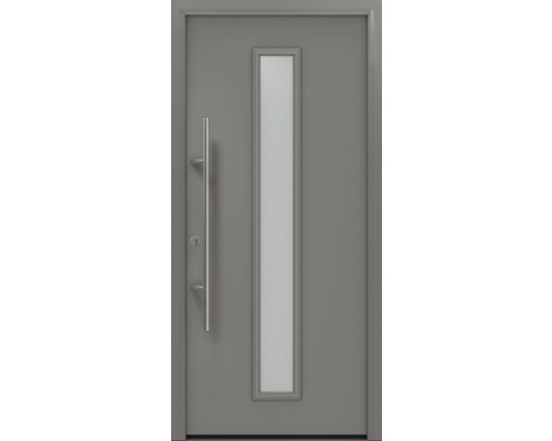 Haustür EcoStar ISOPRO Secur IPS 020S 1100 x 2100 mm Links RAL 9007 graualuminium matt inkl. Beschlag-Set,Edelstahl Stangengriff,Sicherheitsprofilzylinder mit 5 Schlüsseln