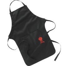 Schwarze Grillschürze mit Grillmotiv