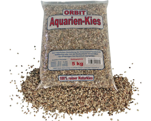 Aquariensand Naturkies mittel 3-5 mm 5 kg beige