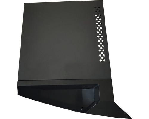 Schwarzes Computergehäuseteil mit Lochmuster für verbesserte Belüftung