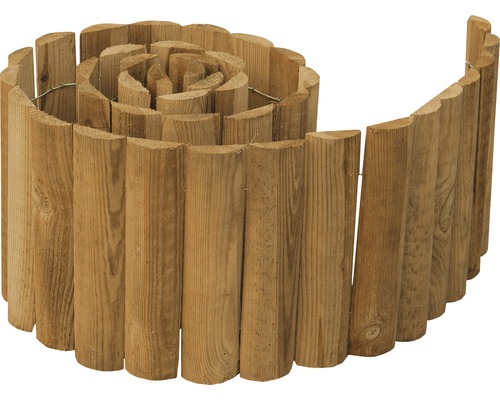 Gartenrand aus Holz, aufgerollt