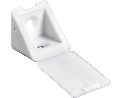 Universal Eckverbinder, weiß 23x23x24 mm, 20 Stück Kunststoffwinkel mit Abdeckung für Möbel