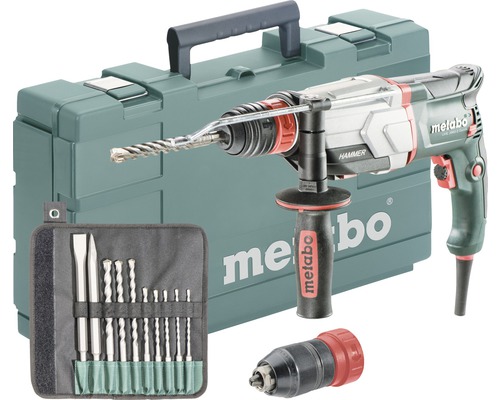 Bohrhammer Metabo UHE 2660-2 Quick Set inkl. Wechselbohrfutter und SDS-plus-Bohrer-/ Meißelset 10-tlg.