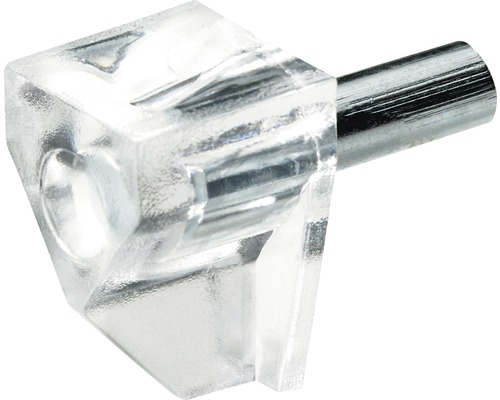 Safety - Bodenträger, transparent 4 mm, 100 Stück Regalbodenhalterung aus Kunststoff mit Stift