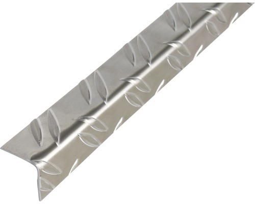Winkelprofil Aluminium silber 41,2 x 41,2 x 1,5 mm 1,5 mm , 2 m Metallwinkelprofil mit Riffelblechmuster