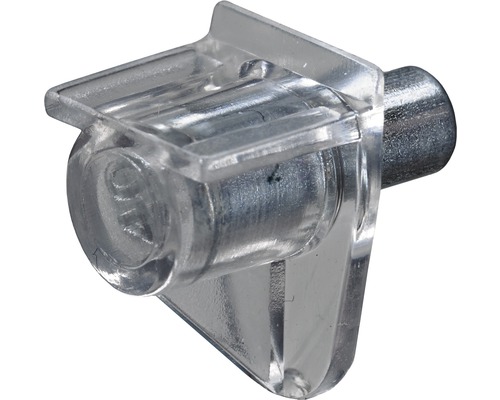 Safety - Bodenträger, transparent 5 mm, 100 Stück Regalbodenträger aus Kunststoff und Metall