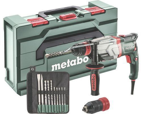 Bohrhammer Metabo UHEV 2860-2 Quick Set inkl. Wechselbohrfutter und SDS-plus-Bohrer-/ Meißelset 10-tlg.