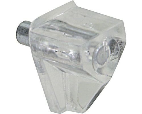 Safety - Bodenträger, transparent 6 mm, 100 Stück Fachbodenträger aus Kunststoff und Metall