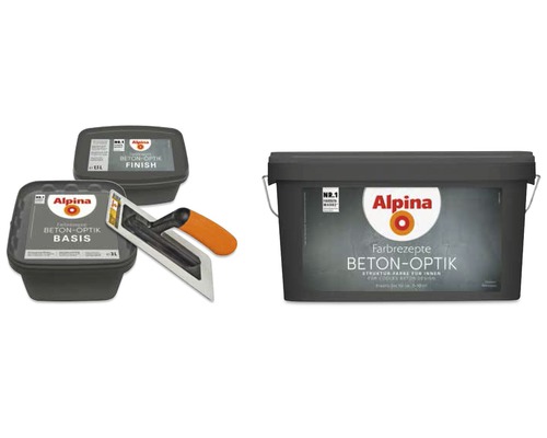 Alpina Betonoptik Set mit Farbe und Werkzeug