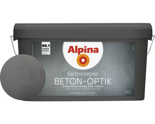 Alpina Effektfarbe Beton-Optik Komplett Set grau ink. Alpina-Kelle