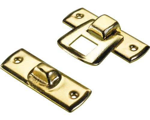Schatullenverschluss, vermessingt 20x30 mm, 10 Stück Möbelverschluss aus Metall