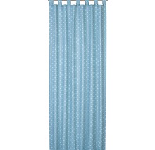 Blaues Vorhang-Textil mit Punktmuster und Schlaufenaufhängung
