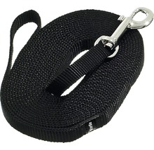 Schwarze Schleppleine für Hunde mit Karabinerhaken
