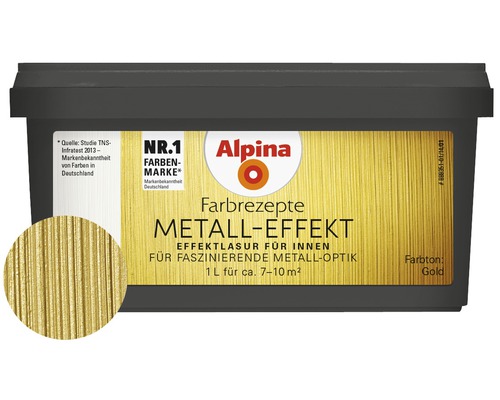 Alpina Farbrezepte Effektlasur Metall-Effekt gold 1 l Alpina Farbrezepte Effektlasur Metall-Effekt gold 1 l