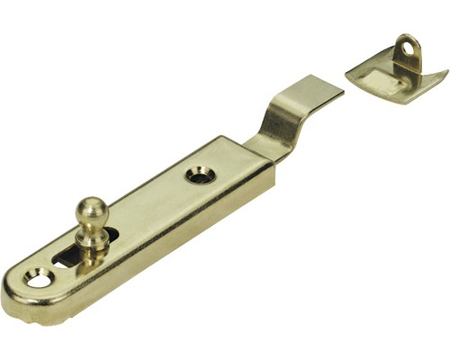 Möbelriegel gekröpft, vermessingt 16x70 mm, 10 Stück Türfeststeller aus Metall mit Gegenstück