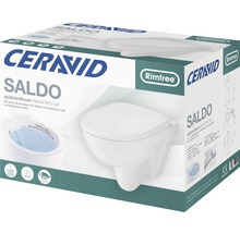 Wandtiefspülklosett-Set Ceravid Saldo spülrandlos Abgang waagrecht weiß-thumb-1 Wandtiefspülklosett-Set Ceravid Saldo spülrandlos Abgang waagrecht weiß-thumb-1
