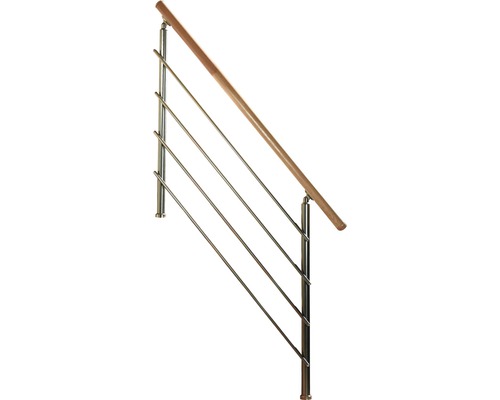 Geländer aus Edelstahl mit Holzhandlauf