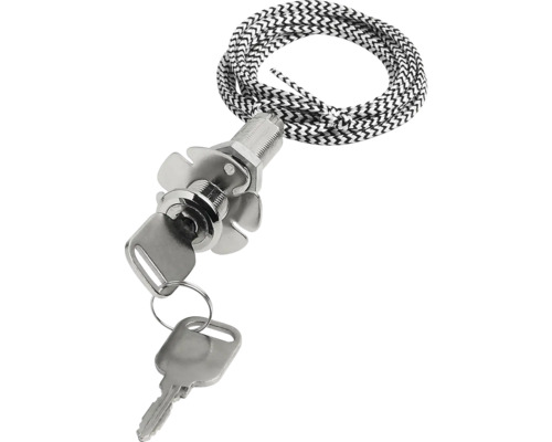 Schloss mit Schlüssel und Textilkabel